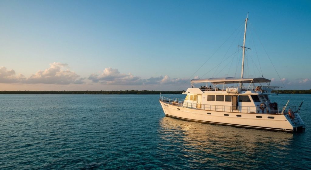 raja ampat yacht charter cost — Photorealistic editorial travel photograph relevant to: The exact-match authority for pr