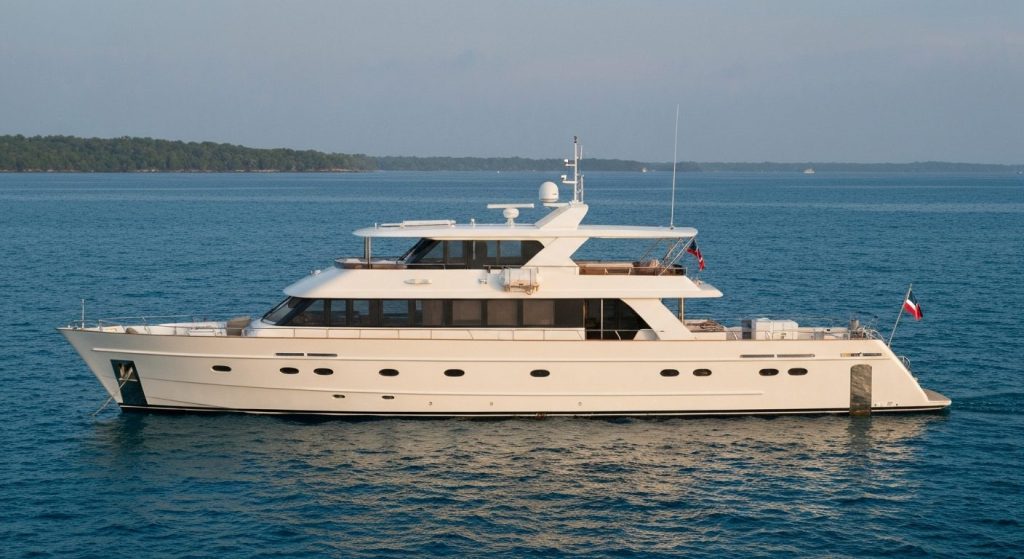 luxury motor yacht charter raja ampat — Photorealistic editorial travel photograph relevant to: The exact-match authorit